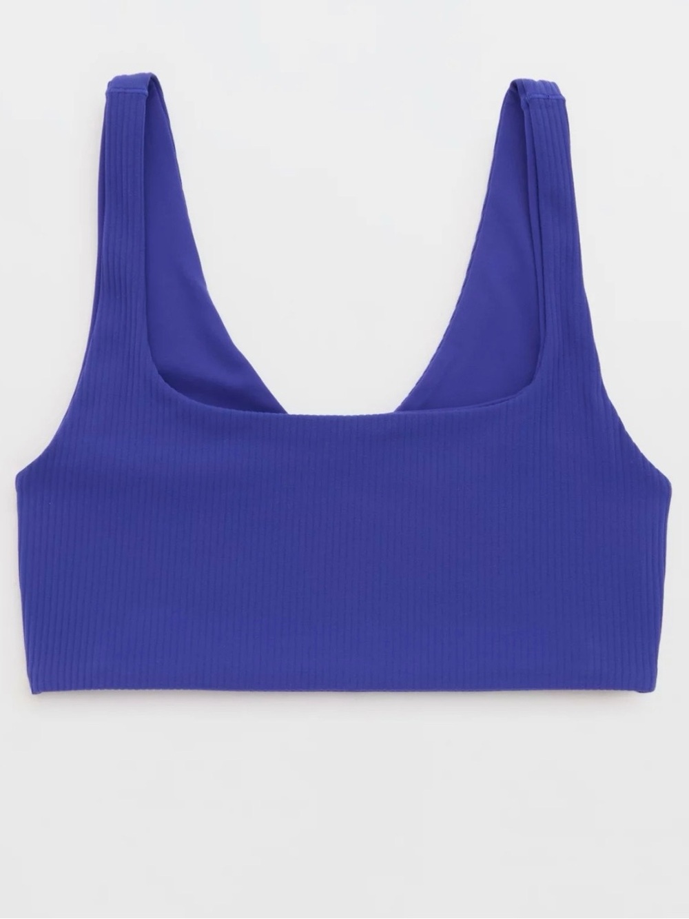 aerie Ribbed Scoop Sports Bra in Cobalt Blue
